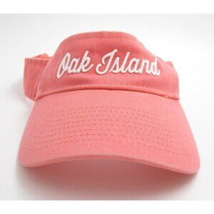 Women Oak Island Embroidered Adjustable Sun Visor Pink Hat (C)